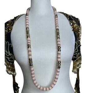 Pastel & Gold Tone Beaded Necklace - Charming Charlie 37"